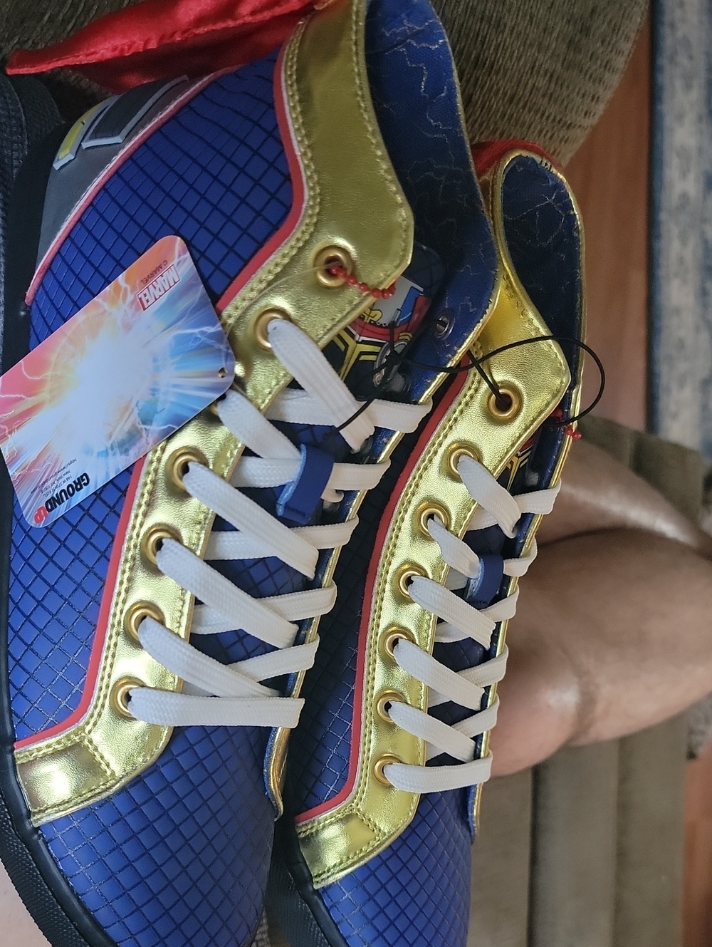 Blue and Gold Graphic Lace-Up Sneakers MARVEL